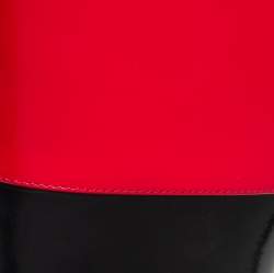 Alexander McQueen Red/Black Patent Leather Calf Length Boots Size 38.5