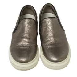 Pre Owned حذاء رياضي أليكساندر ماكوين سليب أون جلد ميتالك مقاس 38