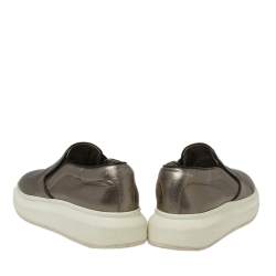 Pre Owned حذاء رياضي أليكساندر ماكوين سليب أون جلد ميتالك مقاس 38