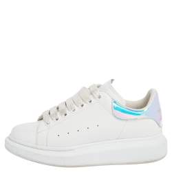 Pre Owned Alexander McQueen White Leather Lace Up Sneakers Size 37