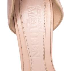 Alexander McQueen Beige Suede Ankle Strap Block Heel   Sandals Size 37