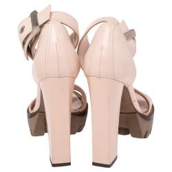 Alexander McQueen Beige Suede Ankle Strap Block Heel   Sandals Size 37