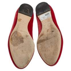 Pre Owned Alexander McQueen Red Velvet Skull Smoking Slippers Size 36