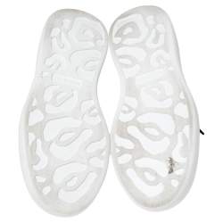 Pre Owned Alexander McQueen Black/White Leather Oversized Studded Sneakers Size 42