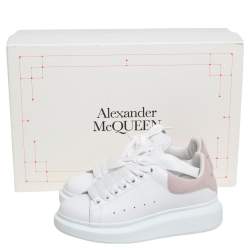 Pre Owned Alexander McQueen White Leather Oversized Low Top Sneakers Size 34