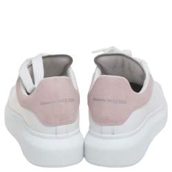 Pre Owned Alexander McQueen White Leather Oversized Low Top Sneakers Size 34