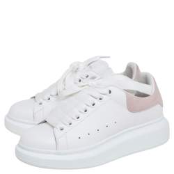 Pre Owned Alexander McQueen White Leather Oversized Low Top Sneakers Size 34