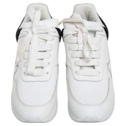 Pre Owned Alexander McQueen White Leather Larry Oversized Sneakers Size 38.5