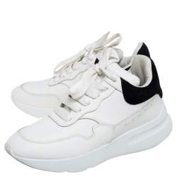 Pre Owned Alexander McQueen White Leather Larry Oversized Sneakers Size 38.5