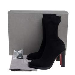 Pre Owned حذاء بوت أليكساندر ماكوين جوارب قماش تريكو سترتش أسود مقاس 39