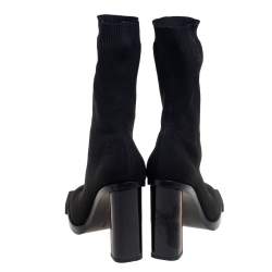 Pre Owned حذاء بوت أليكساندر ماكوين جوارب قماش تريكو سترتش أسود مقاس 39