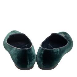 Alexander McQueen Green Velvet Skull Embroidered Smoking Slippers Size 37
