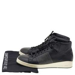 مملوكة مسبقًا حذاء رياضي أليكساندر ماكوين جلد أسود مرصع  بعنق مرتفع مقاس 41