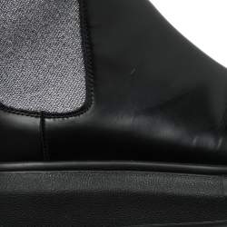 Pre Owned حذاء بوت أليكساندر ماكوين تشيلسيا هيبيرد جلد أسود مقاس 38