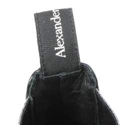 Pre Owned حذاء بوت أليكساندر ماكوين تشيلسيا هيبيرد جلد أسود مقاس 38