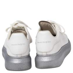 Pre Owned حذاء رياضي أليكساندر ماكوين لاري جلد أبيض نعل سميك مقاس 38.5