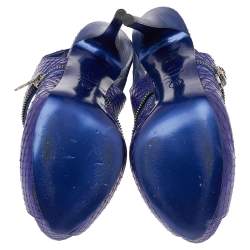 Alexander McQueen Purple Python Leather Sling Back Sandals Size 38