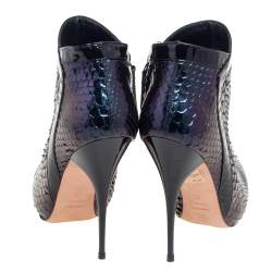 Alexander McQueen Purple Python Ankle Boots Size 39