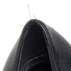 Pre Owned Alexander McQueen Black Leather Taupe Skull Peep Toe Pumps Size 40