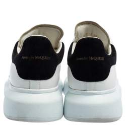 Pre Owned حذاء رياضي أليكساندر ماكوين سويدي وجلد أبيض كبير الحجم منخفض من أعلى مقاس 39