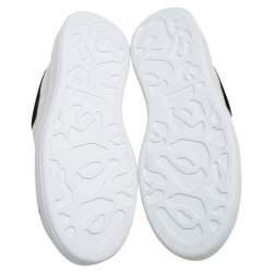 Pre Owned Alexander Mcqueen White/Black Leather and Suede Oversized Low-Top Sneakers Size 38