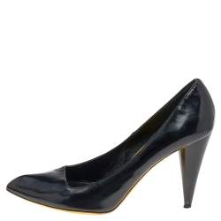 Alexander McQueen Black Patent Leather Pointed Toe Pumps Size 38