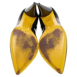Alexander McQueen Black Patent Leather Pointed Toe Pumps Size 38