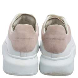 Pre Owned حذاء رياضي أليكساندر ماكوين جلد أبيض كبير الحجم منخفض من أعلى مقاس 36.5