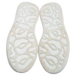 Pre Owned حذاء رياضي أليكساندر ماكوين جلد أبيض كبير الحجم منخفض من أعلى مقاس 36.5