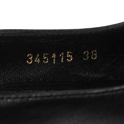 Pre Owned Alexander McQueen Black Leather Crystal Embellished Skull Peep-Toe Pumps Size 38