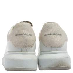 Pre Owned حذاء رياضي أليكساندر ماكوين غليتر وجلد أبيض برباط مقاس 38.5