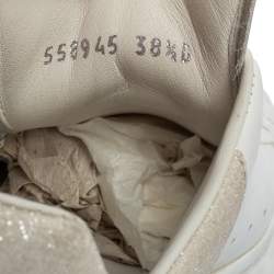 Pre Owned حذاء رياضي أليكساندر ماكوين غليتر وجلد أبيض برباط مقاس 38.5