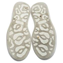 Pre Owned حذاء رياضي أليكساندر ماكوين غليتر وجلد أبيض برباط مقاس 38.5