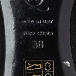 Pre Owned Alexander McQueen Black Suede Sequins Skull Smoking Slippers Size 38 