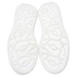 Pre Owned Alexander McQueen White/Gold Leather Oversized Sneakers Size 37