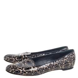 Pre Owned Alexander McQueen Black Laser Cut Patent Leather Loafers Size 41