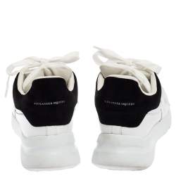 Pre Owned Alexander McQueen White/Black Leather Oversized Sneakers Size 40