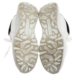 Pre Owned Alexander McQueen White/Black Leather Oversized Sneakers Size 40