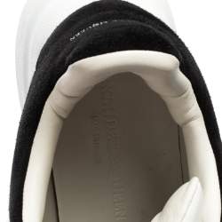 Pre Owned Alexander McQueen White/Black Leather Oversized Sneakers Size 40