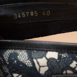 Pre Owned Alexander McQueen Black/Green Leather And Canvas Slip On Sneakers Size 40