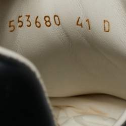 Pre Owned Alexander McQueen White/Black Leather Oversized Sneakers Size 41