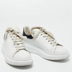 Pre Owned Alexander McQueen White/Black Leather Oversized Sneakers Size 41