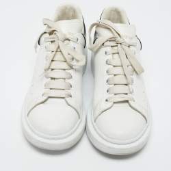 Pre Owned Alexander McQueen White/Black Leather Oversized Sneakers Size 41