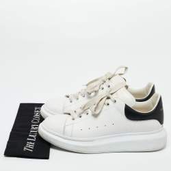 Pre Owned Alexander McQueen White/Black Leather Oversized Sneakers Size 41