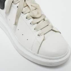 Pre Owned Alexander McQueen White/Black Leather Oversized Sneakers Size 41