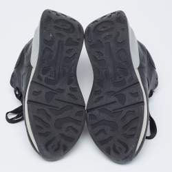 Pre Owned Alexander McQueen Black Leather Lace Up Sneakers Size 37 