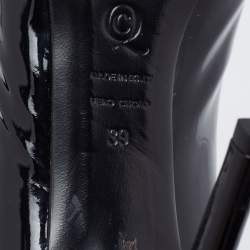 Alexander McQueen Black Patent Leather Peep Toe Pumps Size 39