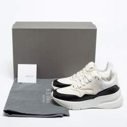 Pre Owned Alexander McQueen White/Black Leather Oversized Runner Low-Top Sneakers Size 36