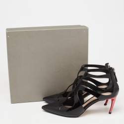 Alexander McQueen Black Caged Pointed Toe Sandals Size 39