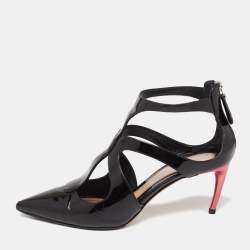 Alexander McQueen Black Caged Pointed Toe Sandals Size 39